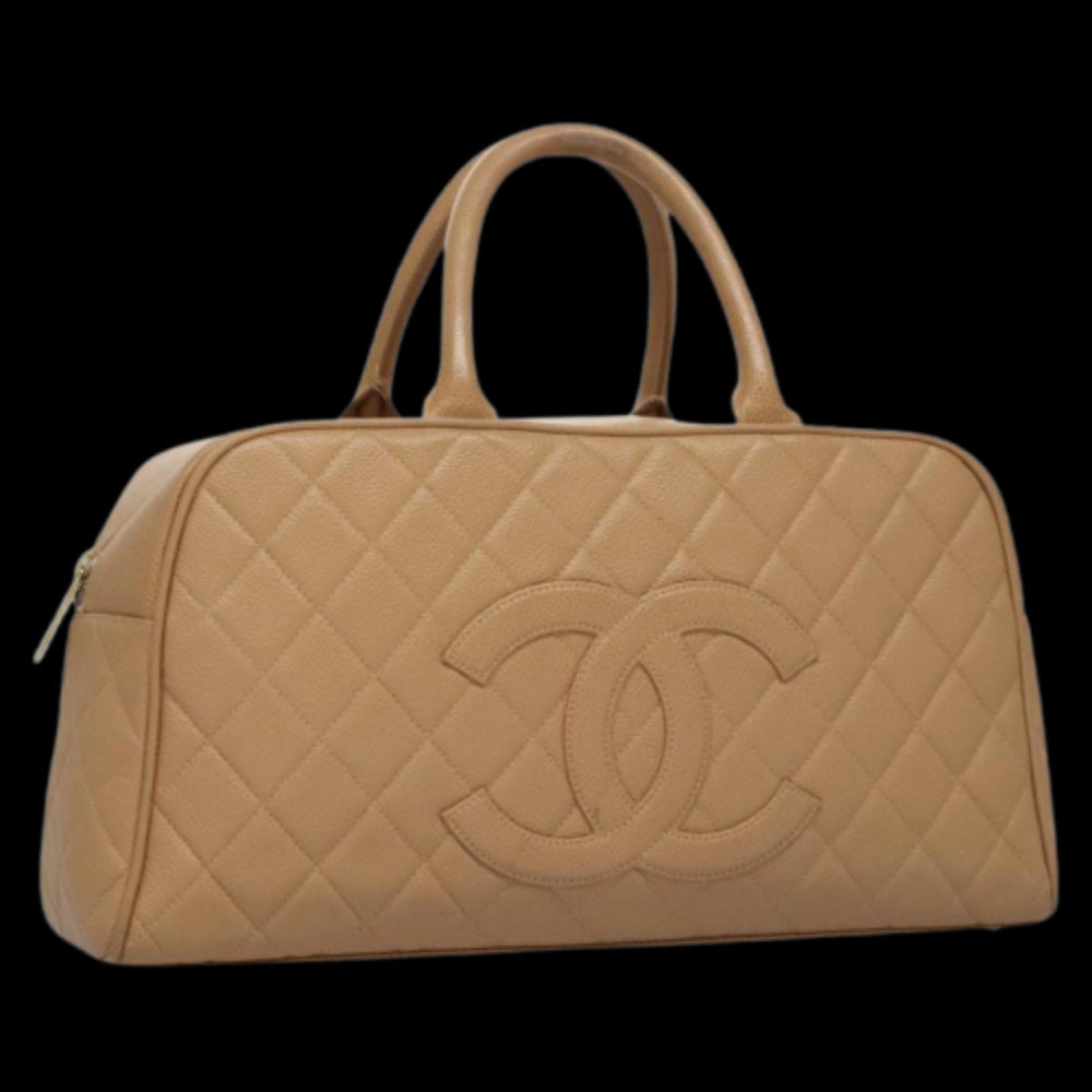 Beige Leather Chanel Handbag