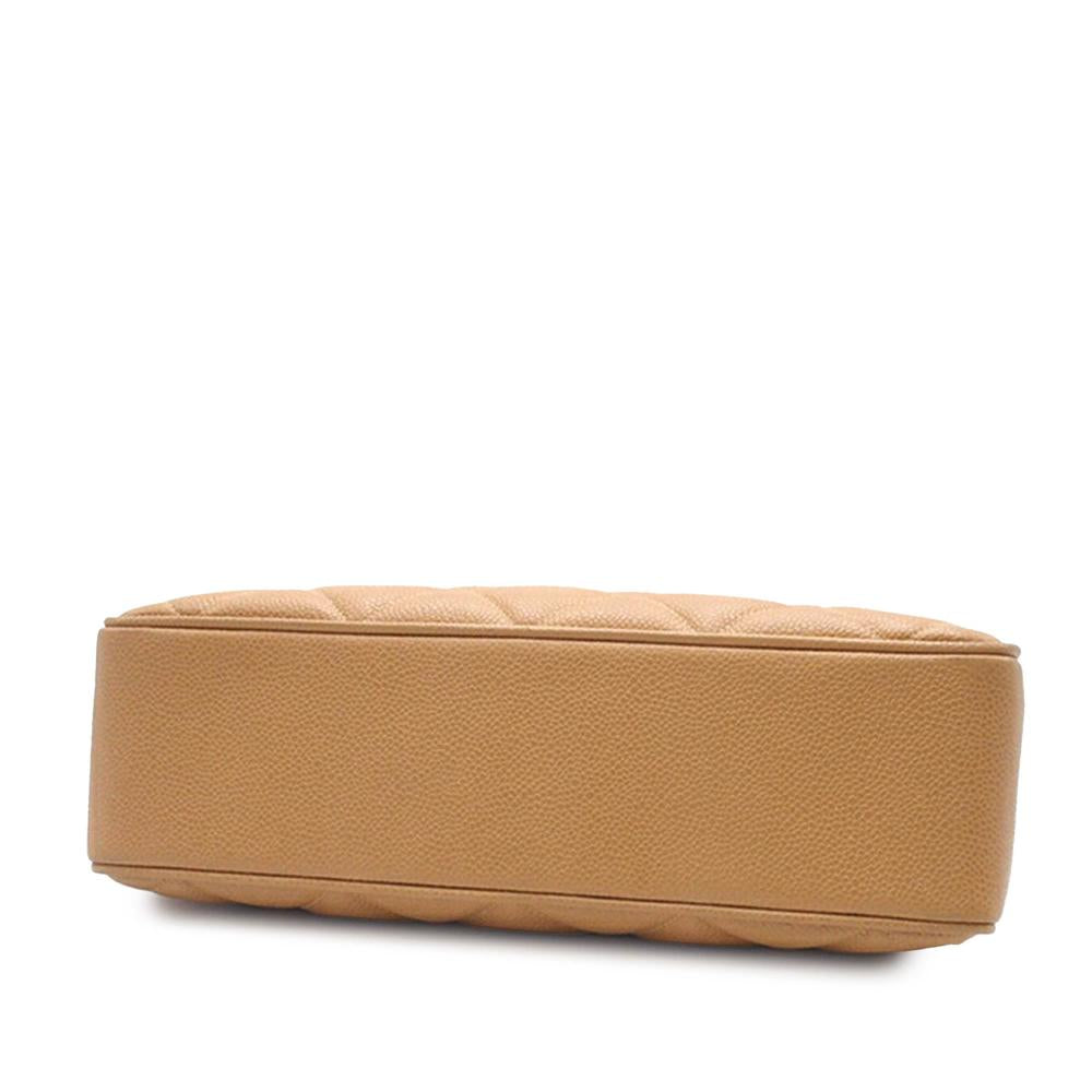 Beige Leather Chanel Handbag