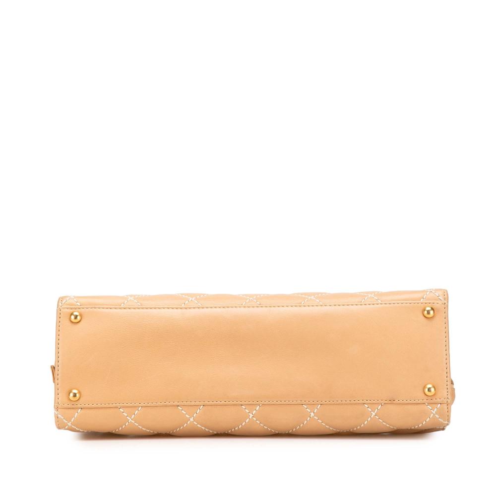 Beige Leather Chanel Handbag