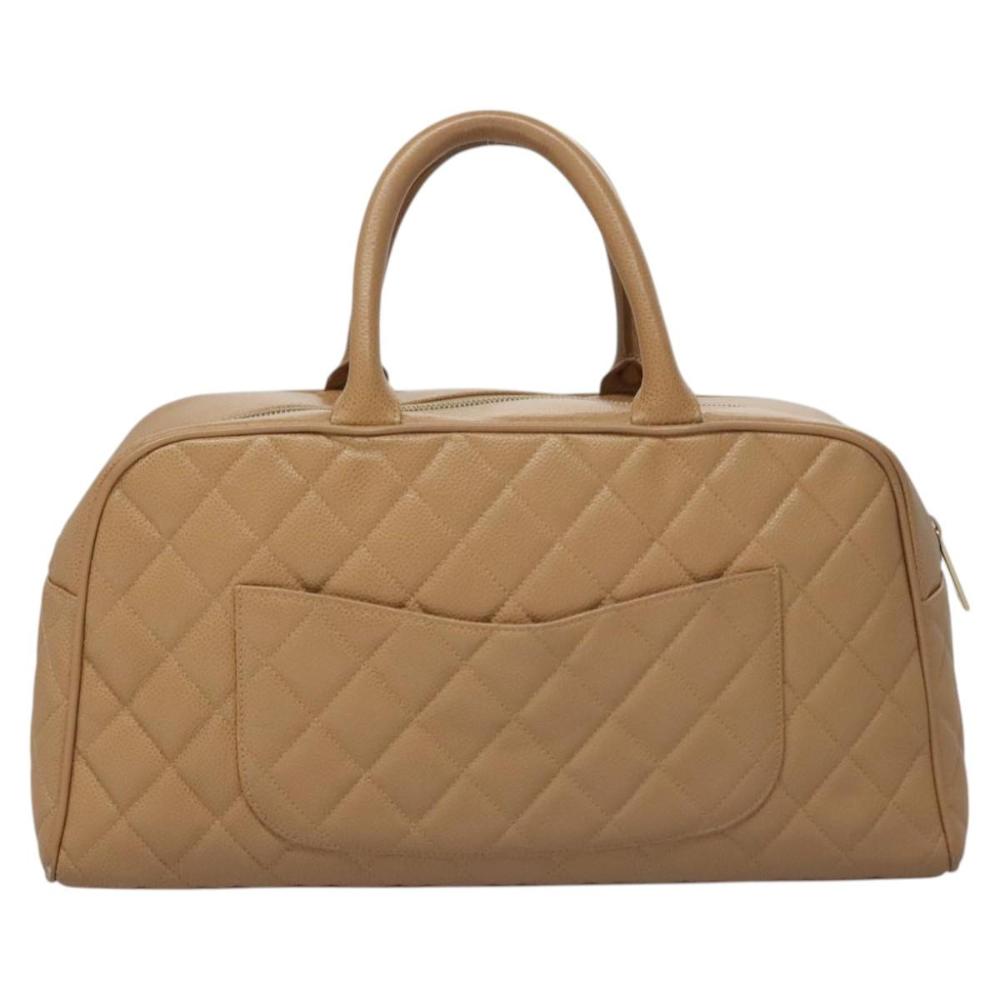 Beige Leather Chanel Handbag