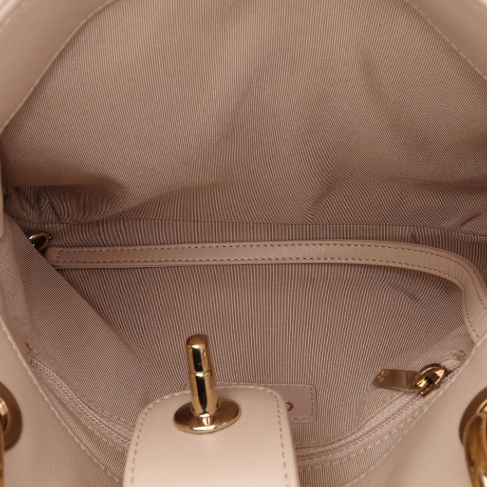 Beige Leather Chanel Tote