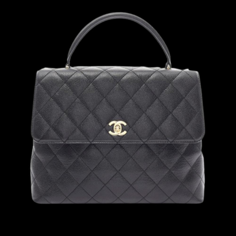 Black Leather Chanel Handbag