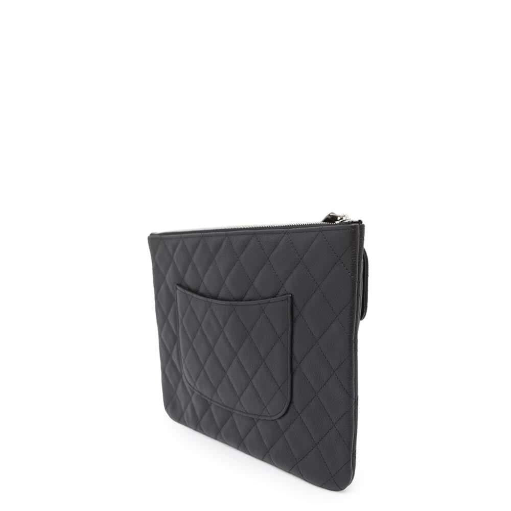 Black Leather Chanel Clutch