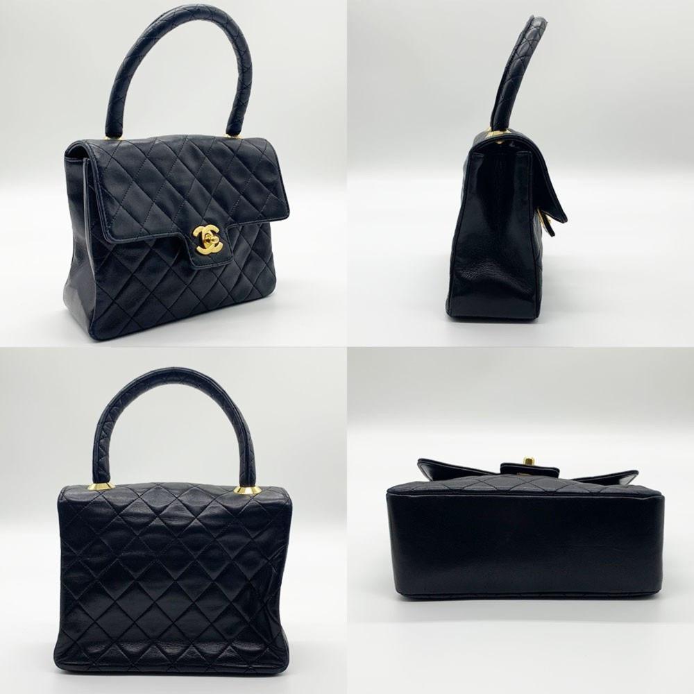 Black Leather Chanel Handbag