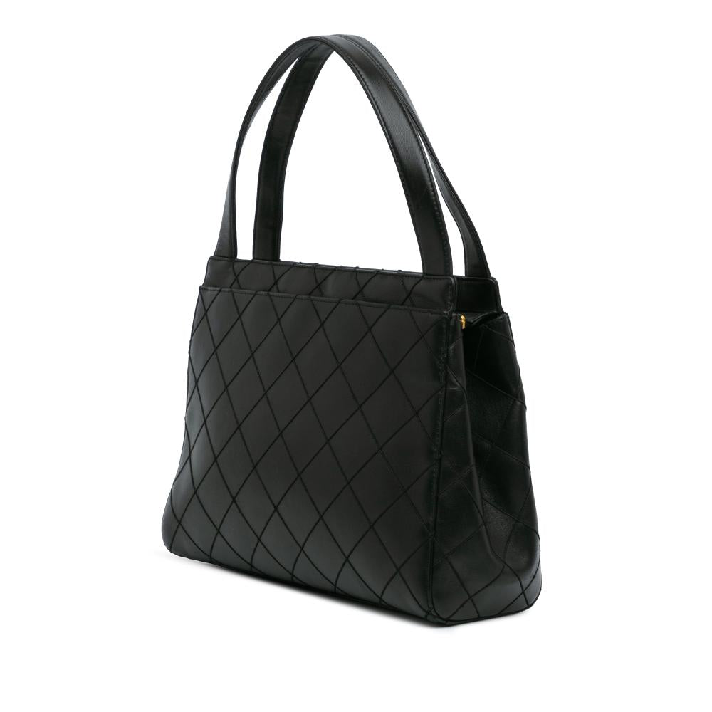 Black Leather Chanel Handbag