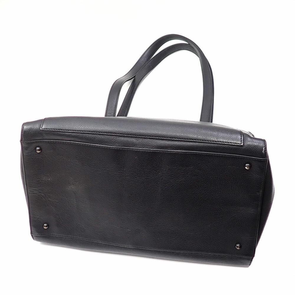 Black Leather Chanel Tote