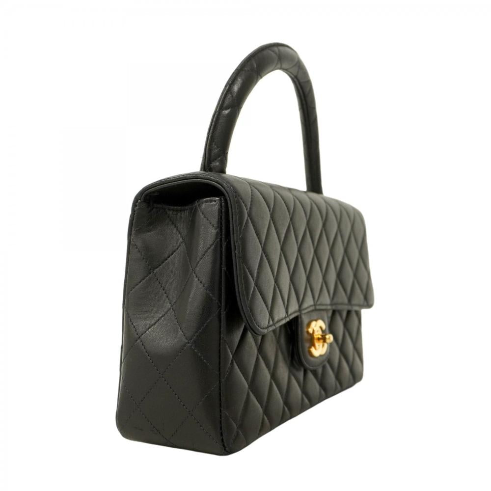 Black Leather Chanel Handbag