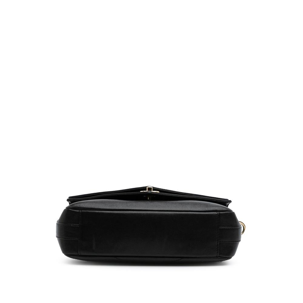 Black Leather Chanel Flap Bag