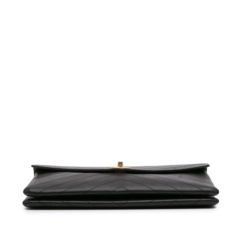 Black Leather Chanel Clutch