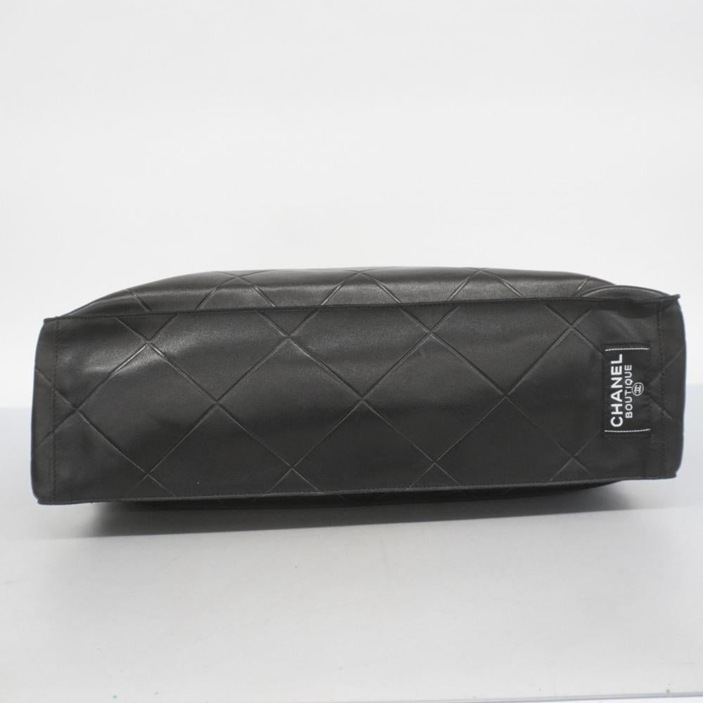 Black Leather Chanel Tote