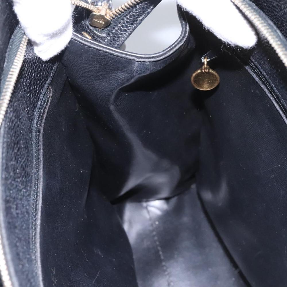Black Leather Chanel Tote