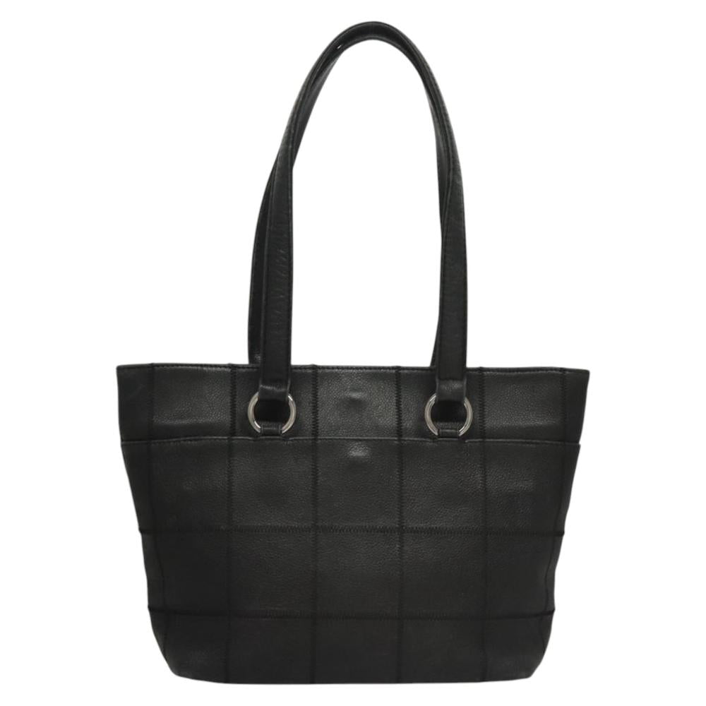 Black Leather Chanel Tote