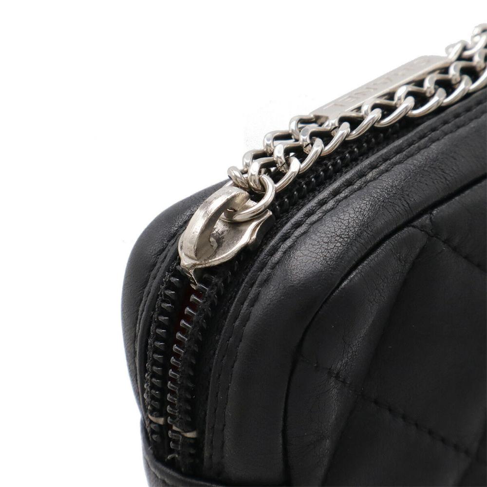 Black Leather Chanel Shoulder Bag