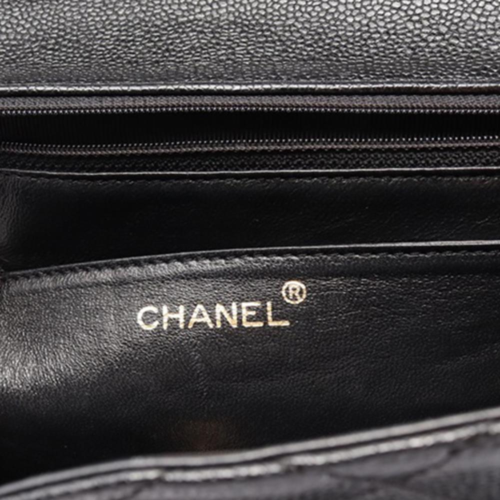 Black Leather Chanel Handbag