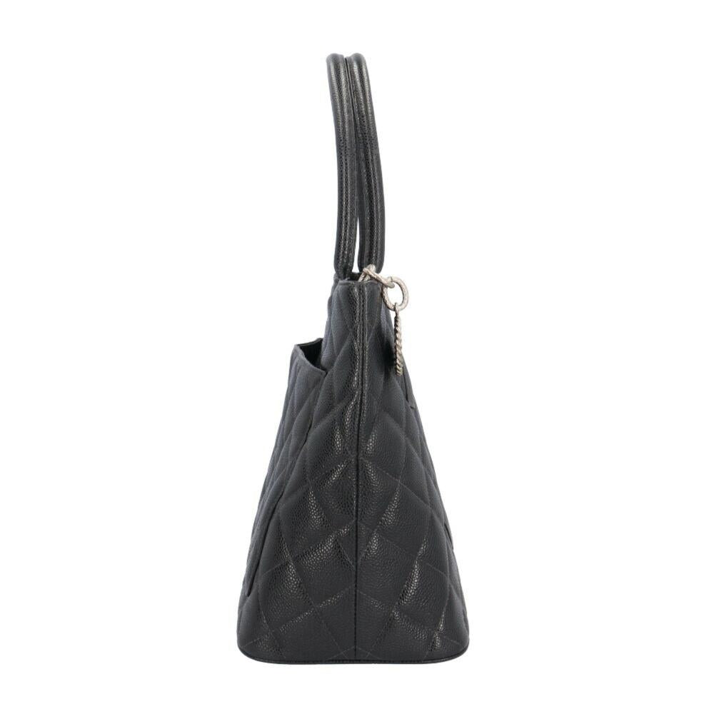 Black Leather Chanel Tote