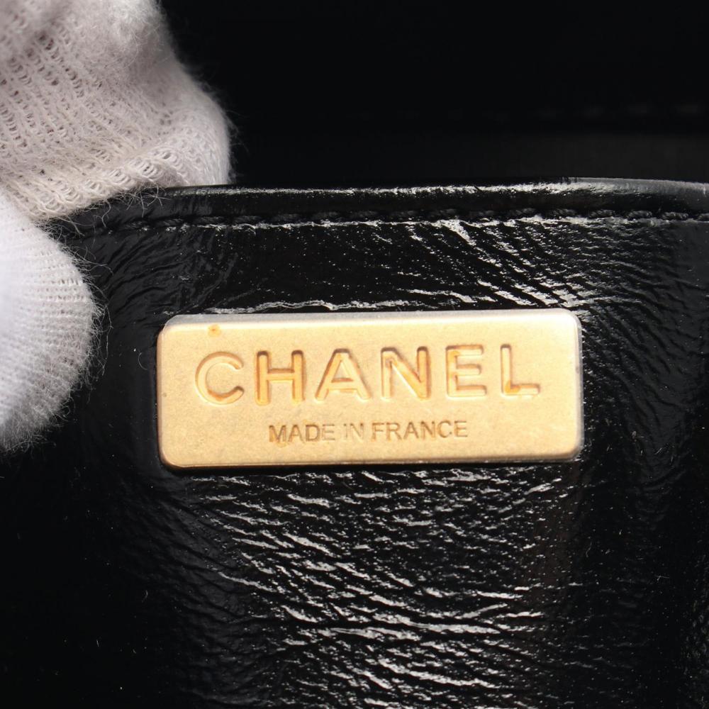 Black Leather Chanel Handbag