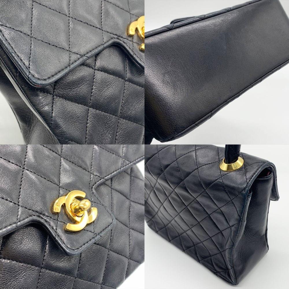 Black Leather Chanel Handbag