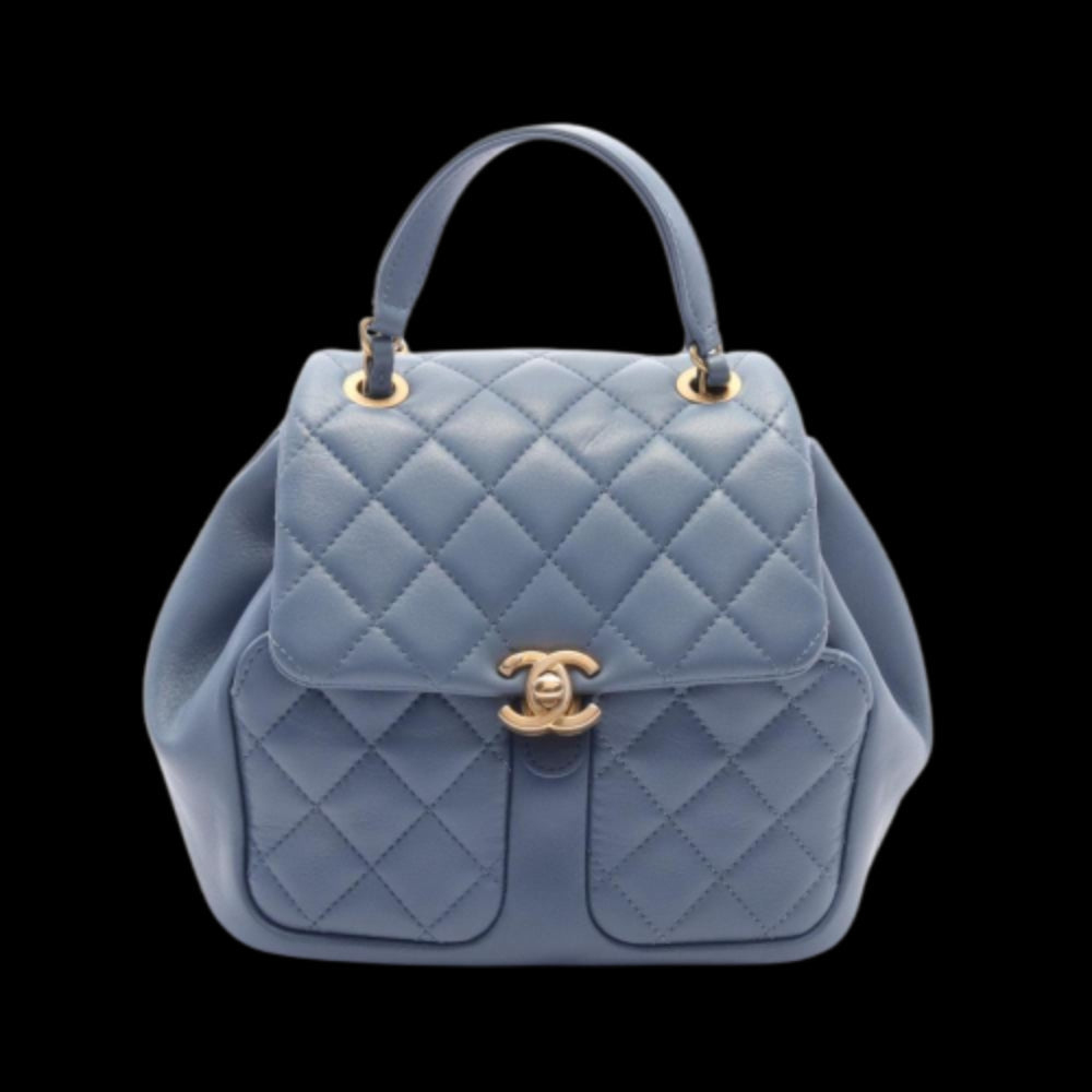 Blue Leather Chanel Backpack