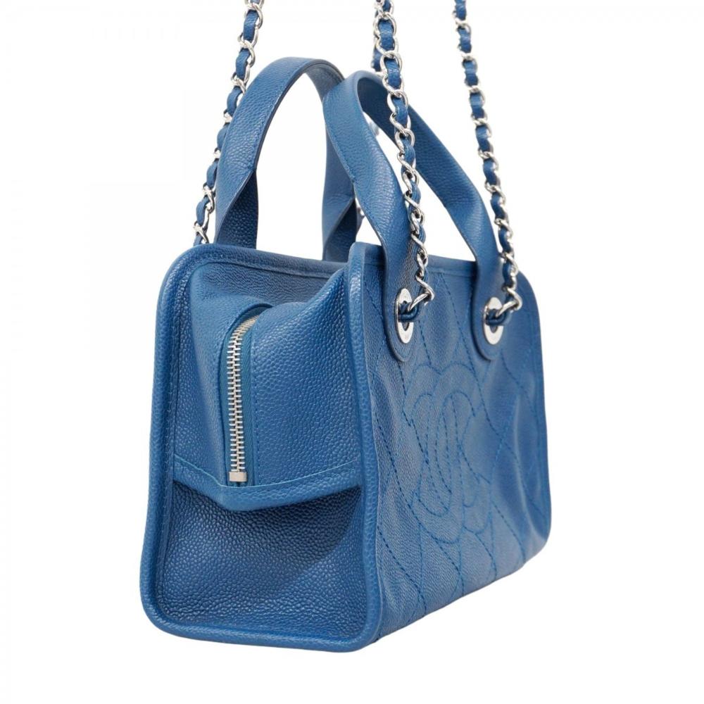 Blue Leather Chanel Handbag