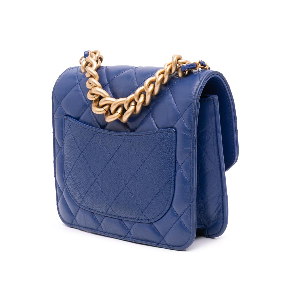 Blue Leather Chanel Handbag