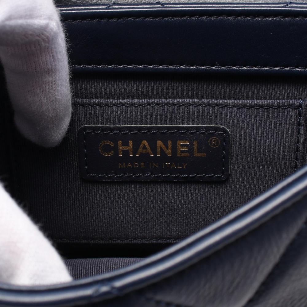 Blue Leather Chanel Crossbody Bag