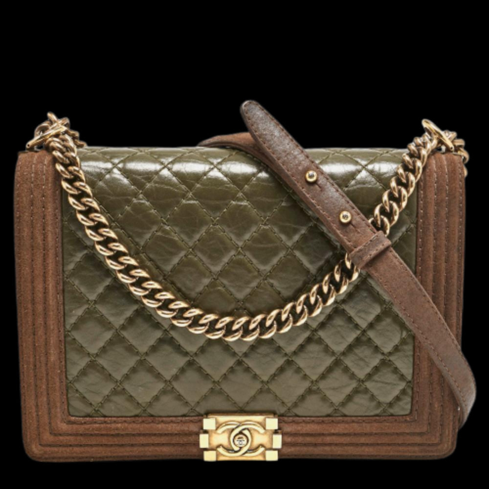 Green Leather Chanel Flap Bag