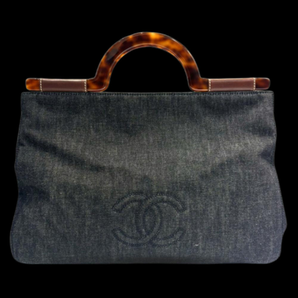Navy Denim Chanel Handbag