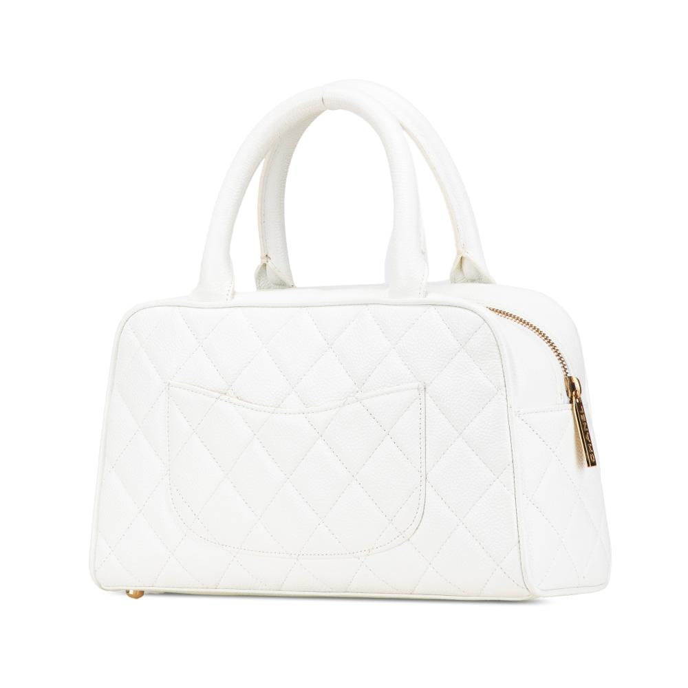White Leather Chanel Handbag
