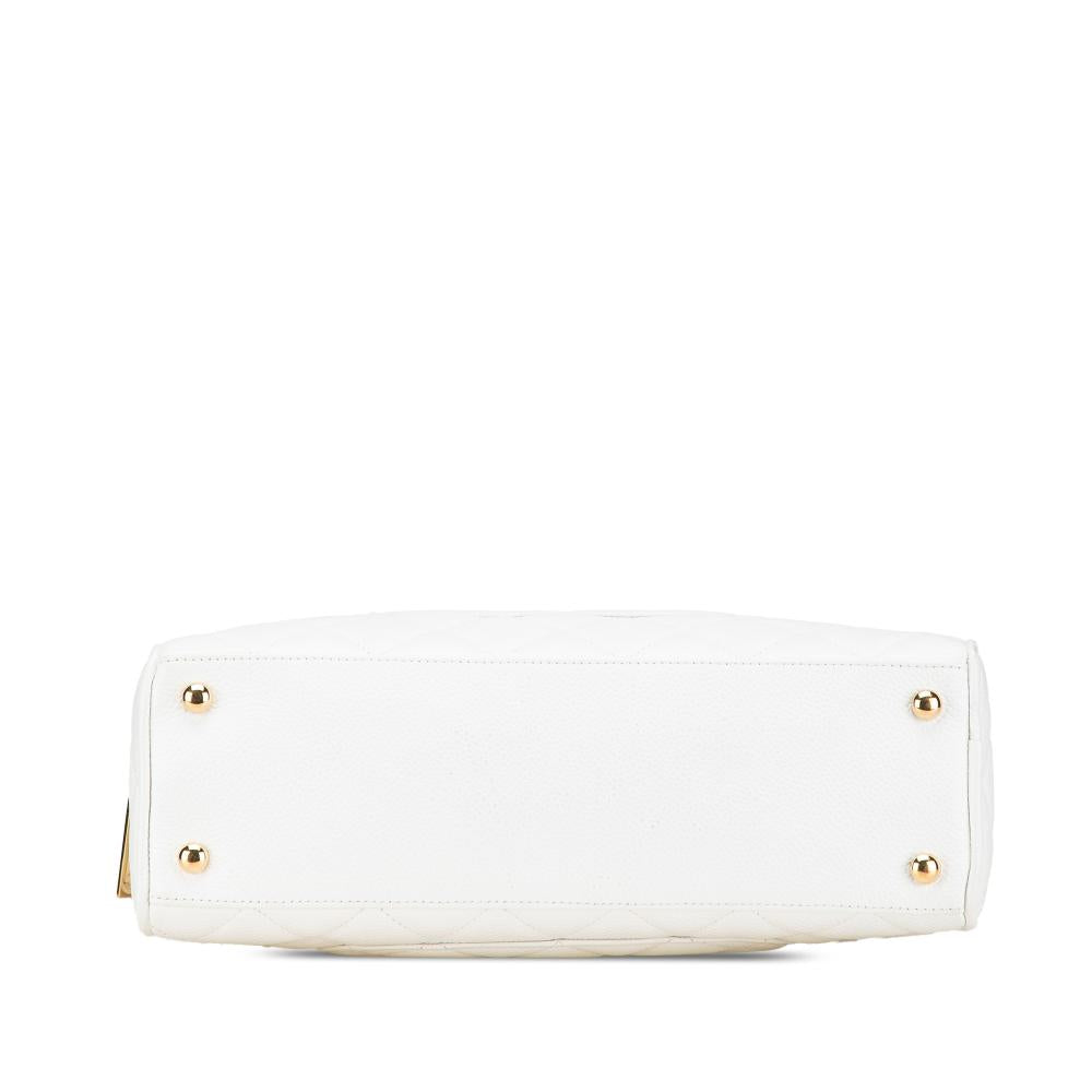 White Leather Chanel Handbag