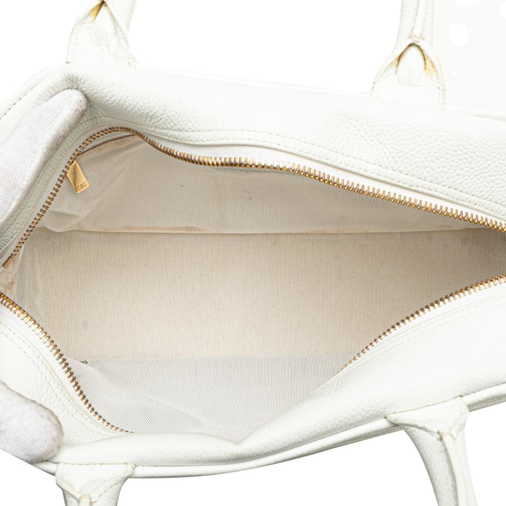 White Leather Chanel Handbag