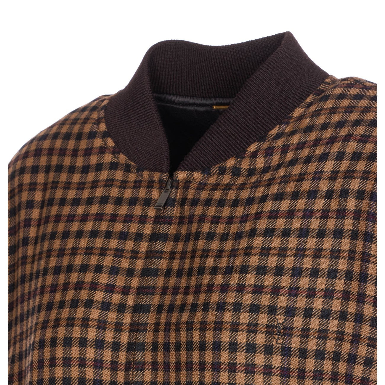 Saint Laurent Women Checked Wool Cassandre Bomber Jacket