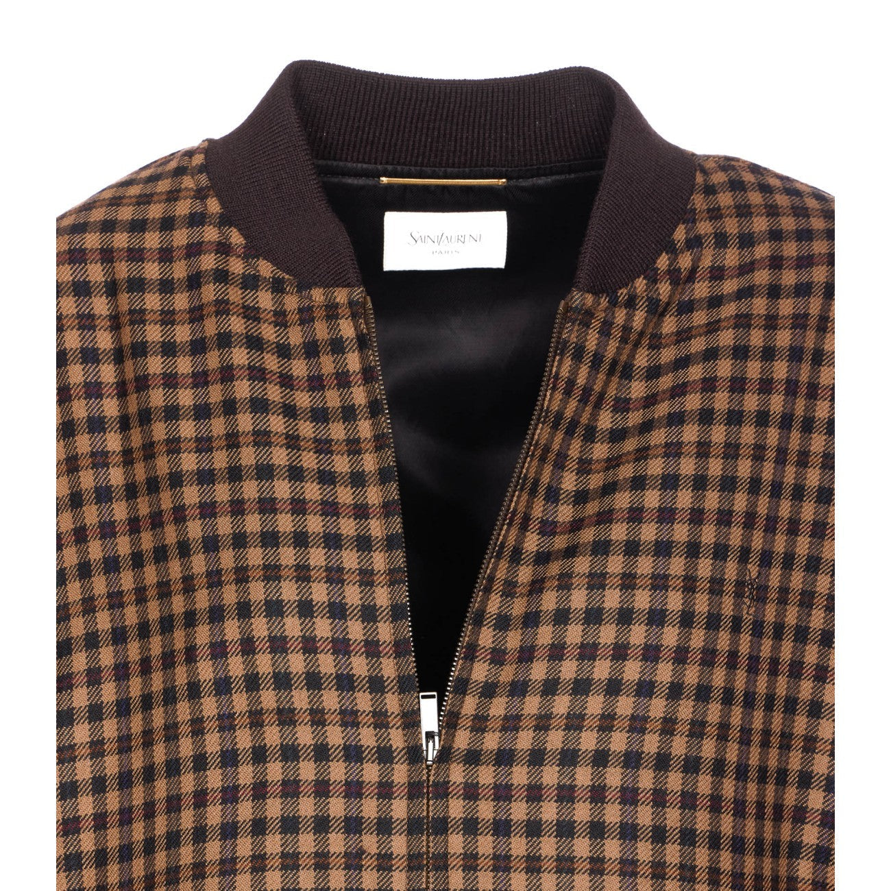 Saint Laurent Women Checked Wool Cassandre Bomber Jacket