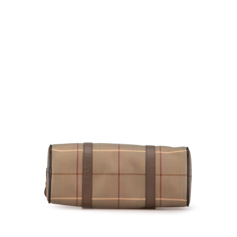 Burberry Check Canvas Leather Handbag