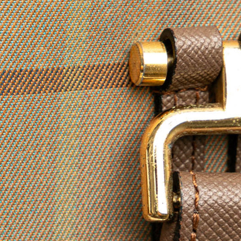 Burberry Check Canvas Leather Handbag