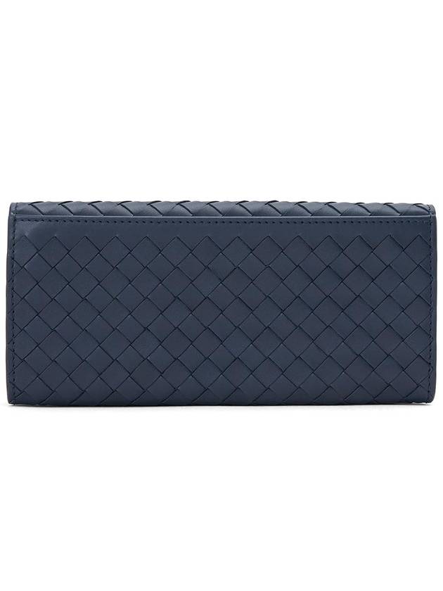 Bottega Veneta Intrecciato Continental Long Wallet Navy