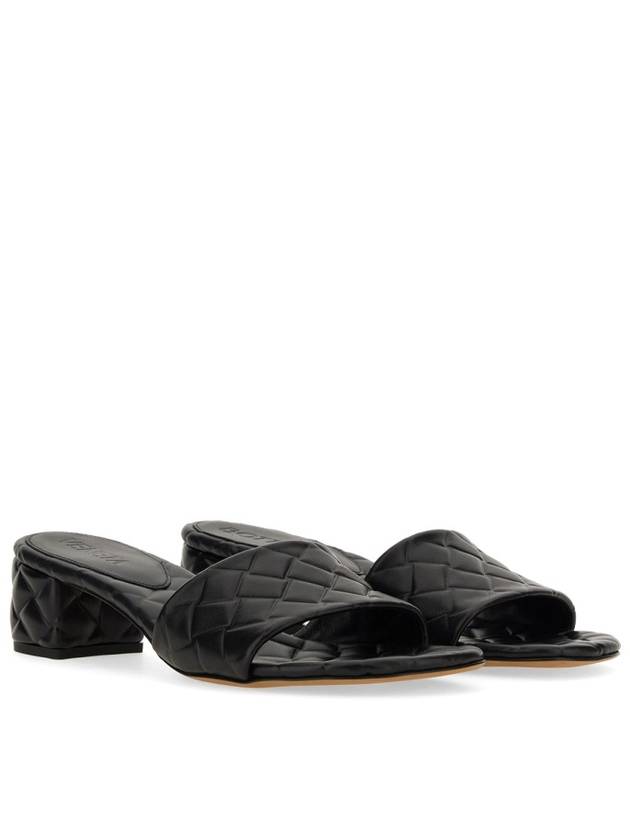 Bottega Veneta Amy Intrecciato Motif Leather Mule Heel Black