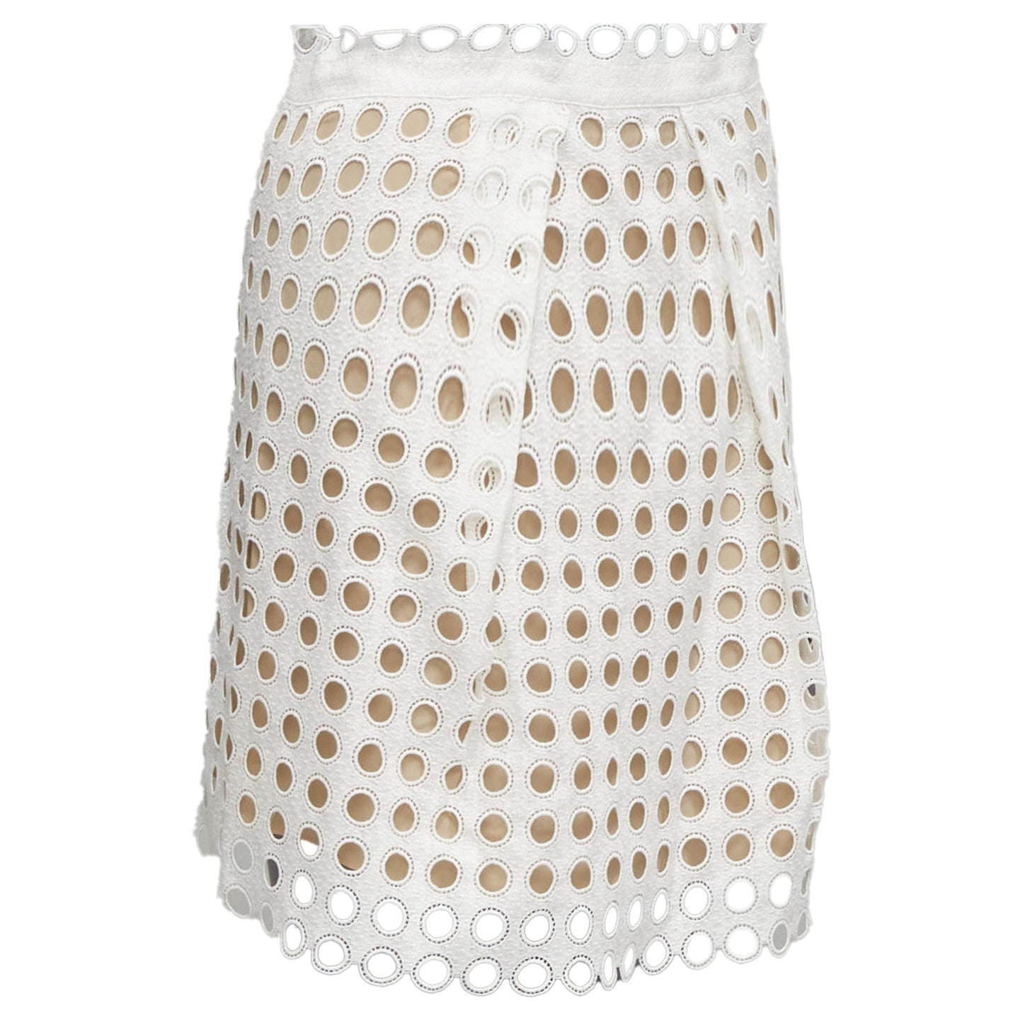 Chloe embroidery anglais eyelet laye silk lined skirt