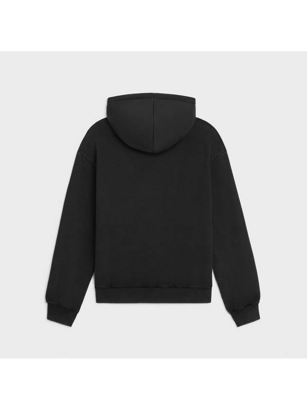 CELINE Logo Cotton Fleece Loose Hood Washed Black