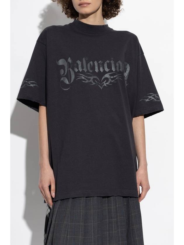 Balenciaga Balenciaga T-shirt With Print, Women's, Black