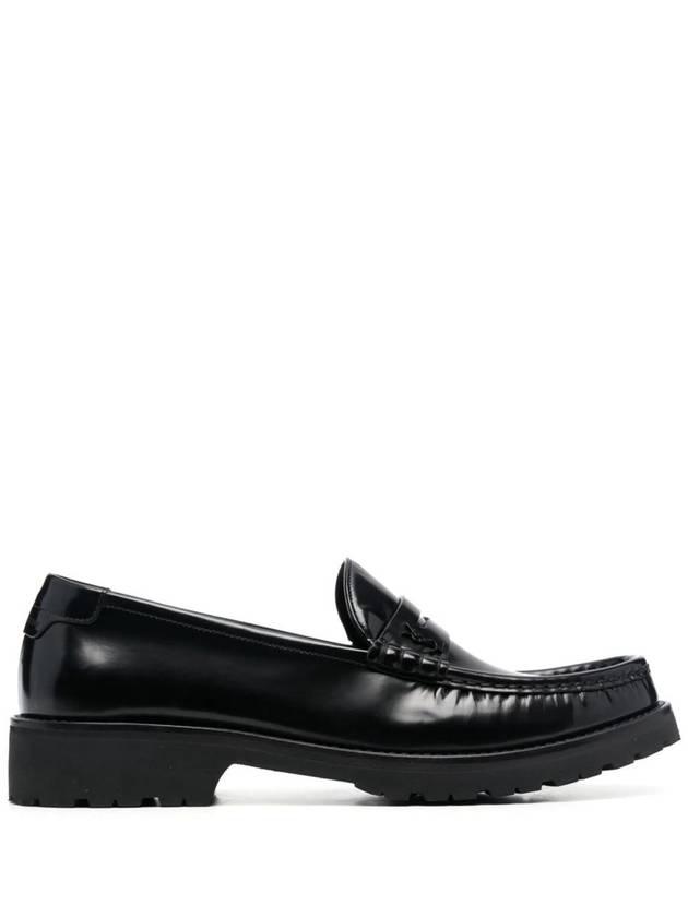 Saint Laurent Monogram Leather Loafers Black
