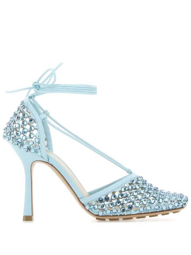 Bottega Veneta LIGHT BLUE Pastel light blue mesh Stretch sandals 667206V0GU1 4545