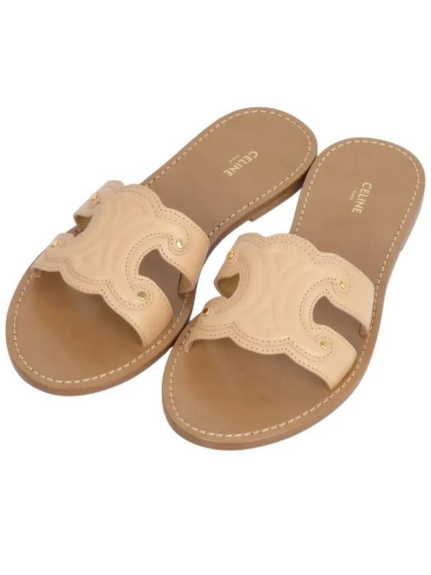 CELINE Triomphe Calfskin Mule Nude