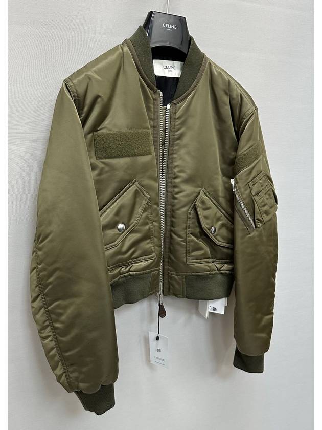 CELINE Nylon Crop Bomber Jacket 38