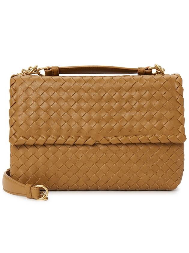 Bottega Veneta Intrecciato Leather Shoulder Bag Camel