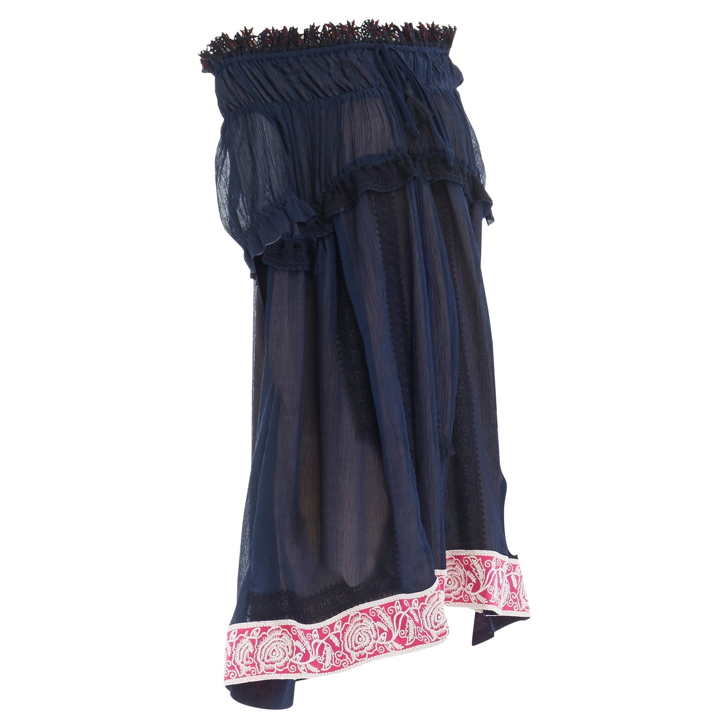 Chloe embroidery lace trim off shoulder boho dress