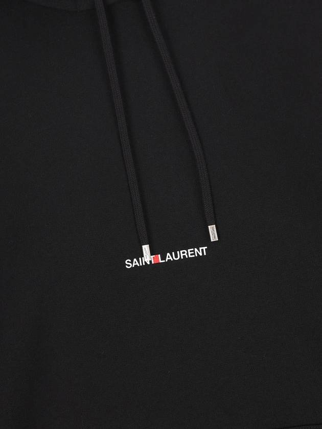 Saint Laurent Signature Logo Hooded Top Black