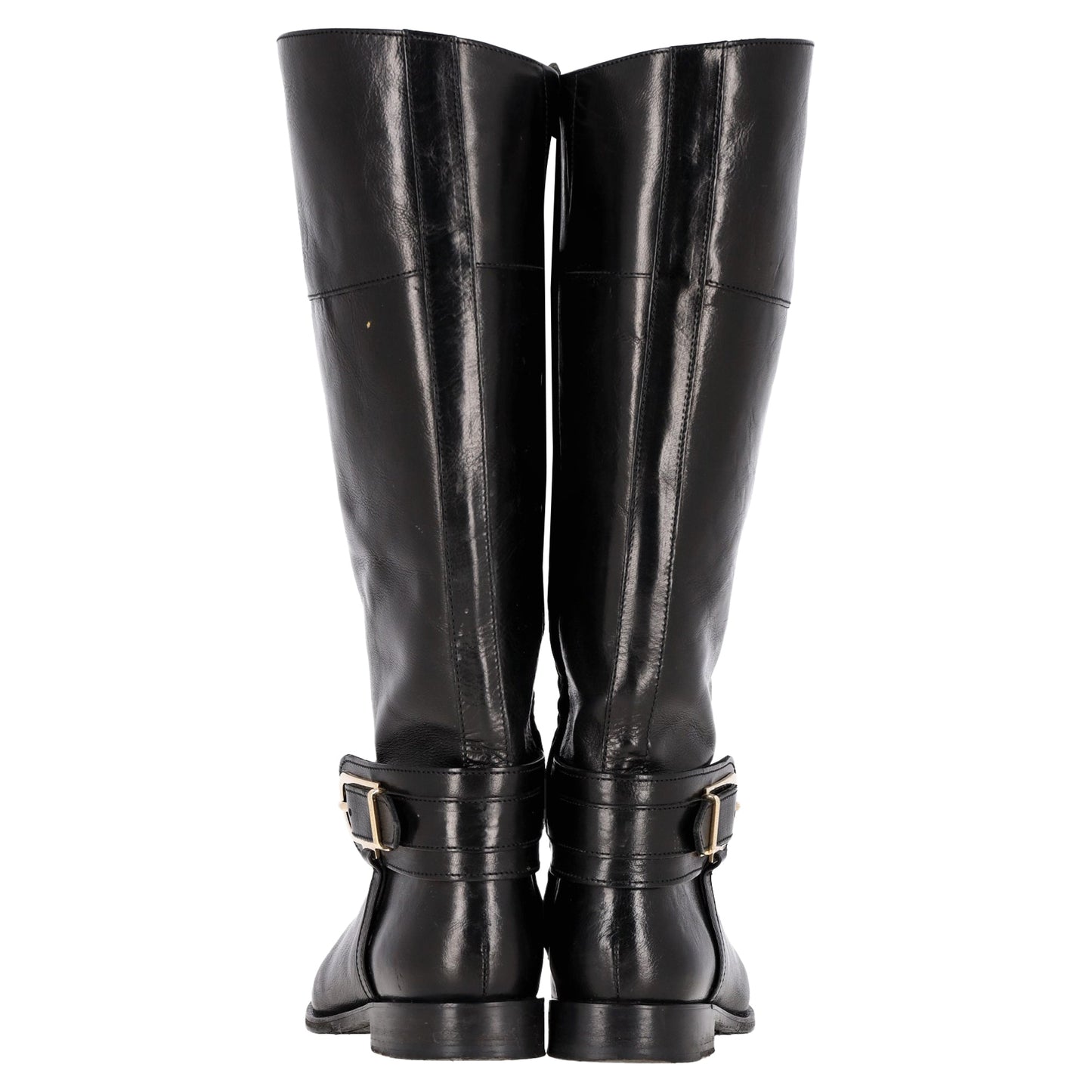 Burberry Bridle Winton Riding Boots in Black Leather