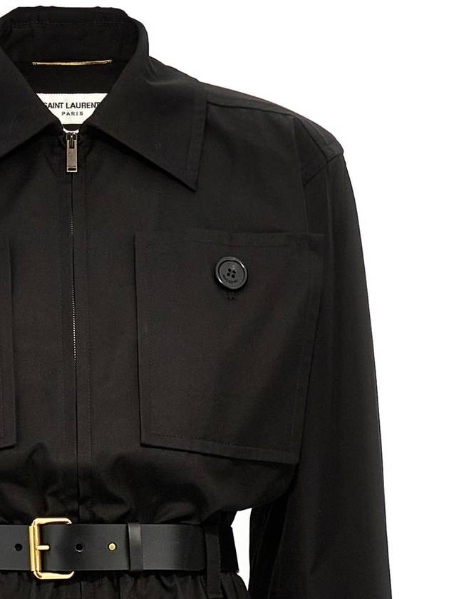 Saint Laurent long sleeve belted jumpsuit 785813Y9I26_1000