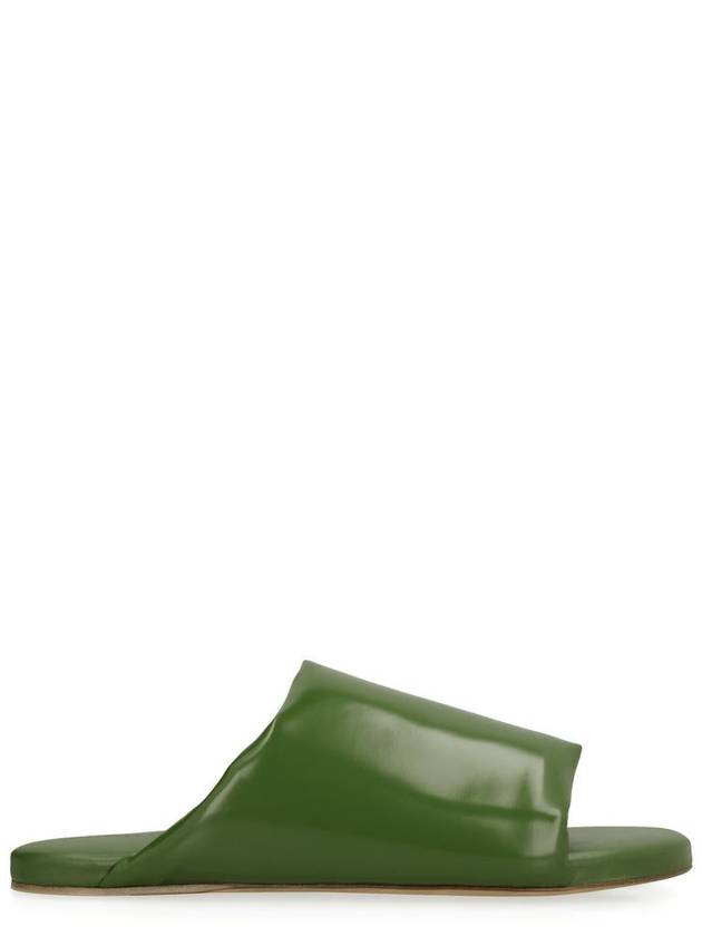Bottega Veneta Padded Lambskin Slippers Green
