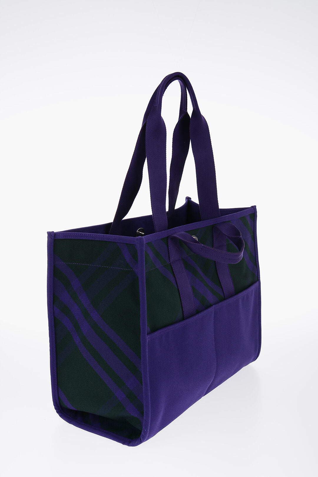 Burberry Checked Shopper Bag With Outer Pockets